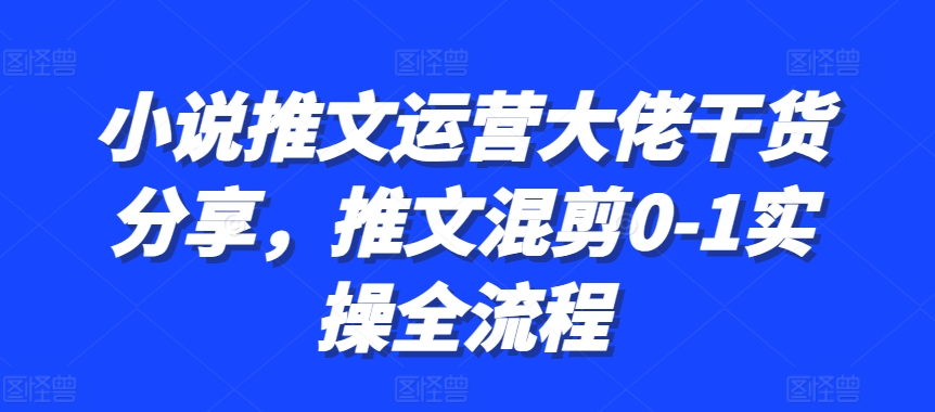 小说推文运营大佬干货分享，推文混剪0-1实操全流程 - 趣酷猫