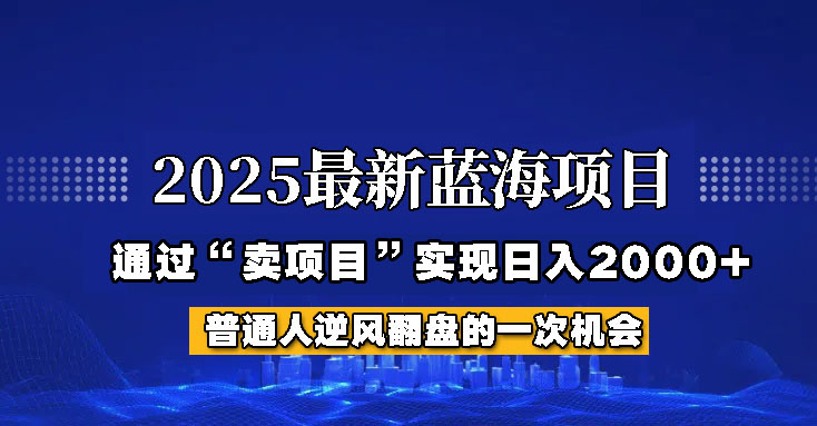 2025年蓝海项目，如何通过“网创项目”日入2000+ - 趣酷猫