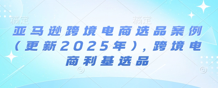 亚马逊跨境电商选品案例(更新2025年3月)，跨境电商利基选品 - 趣酷猫