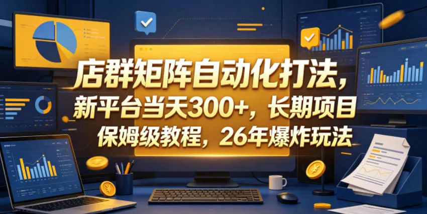 店群矩阵自动化打法,新平台当天300+,长期项目,保姆级教程,26年爆炸玩法【揭秘】_趣客盟