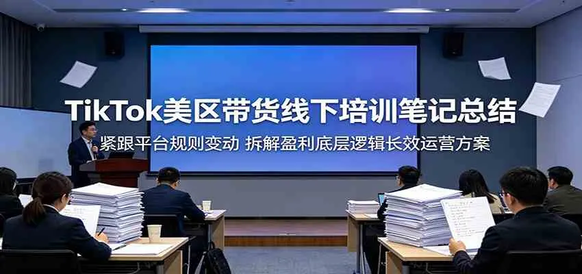 TikTok美区带货线下培训笔记总结:紧跟平台规则变动,拆解盈利底层逻辑长效运营方案_趣客盟
