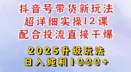 2025全新升级抖音带货玩法，一天纯利四位数，从剪辑到选品再到发布投流，超详细玩法揭秘 - 趣酷猫