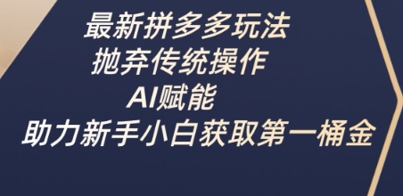 最新拼多多玩法，抛弃传统操作，AI赋能，助力新手小白获取第一桶金 - 趣酷猫