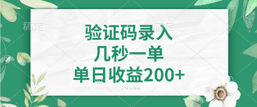 验证码录入，几秒一单，单日收益200+ - 趣酷猫