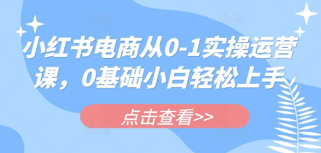 小红书电商从0-1实操运营课，0基础小白轻松上手 - 趣酷猫