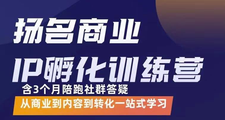 杨名商业IP孵化训练营，从商业到内容到转化一站式学 价值5980元 - 趣酷猫